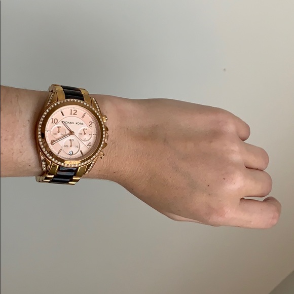 Authentic MK Watch (Gold/Tortoise, Rose Gold face) - Picture 2 of 6